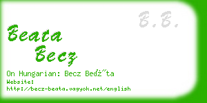 beata becz business card